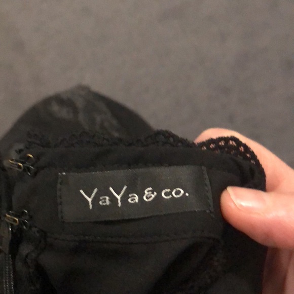 Black long sleeve blouse with sheer sleeves - Picture 2 of 3